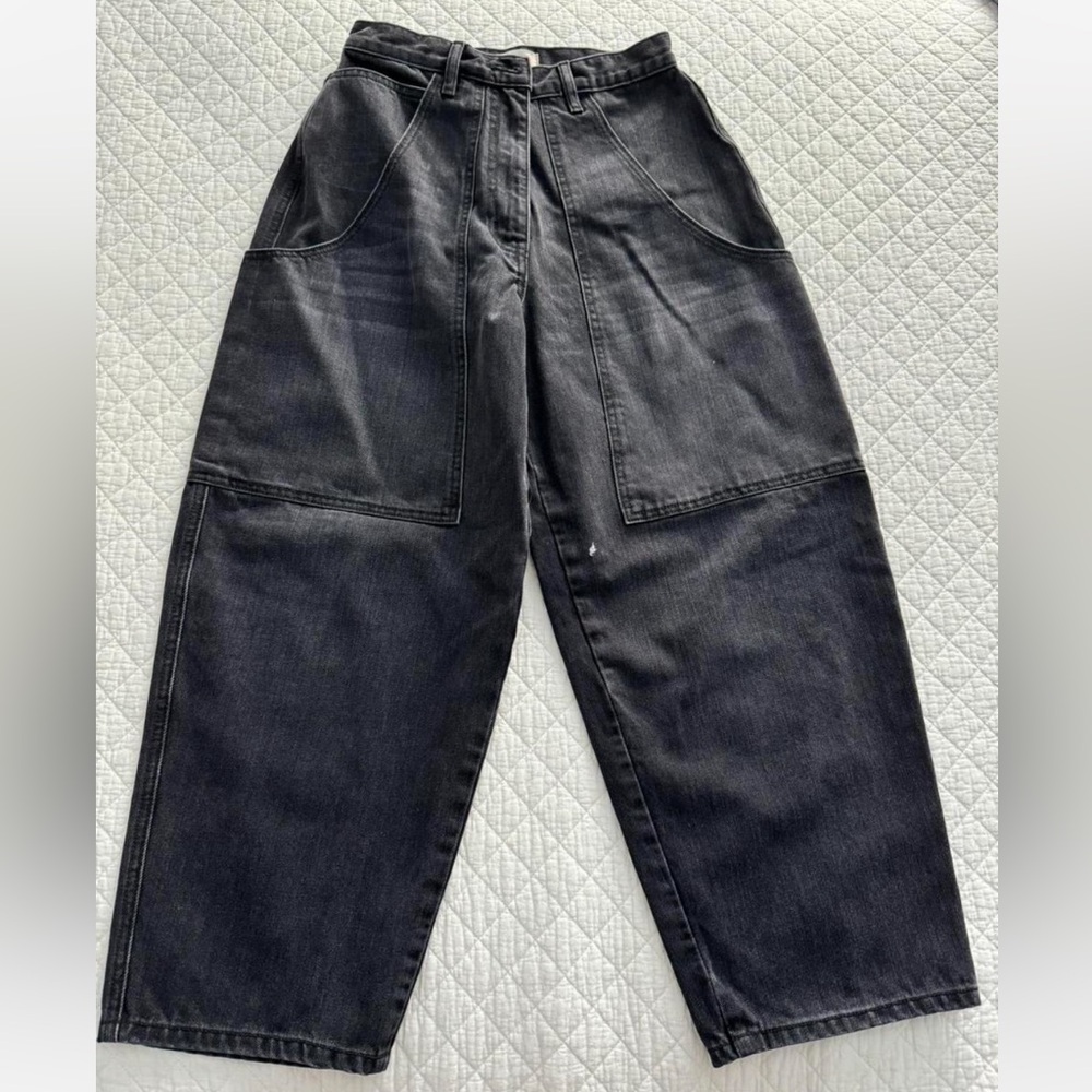 James Street Co Cargo Barrel Jeans in Black